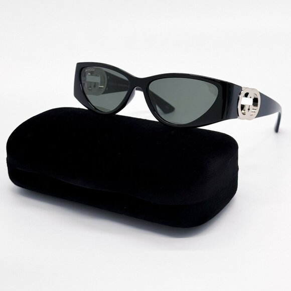 NEW GUCCI GG1824S 001 WOMEN BLACK SUNGLASSES GUCCI - Picture 1 of 12